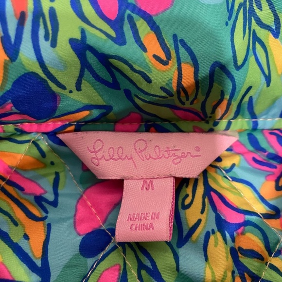 Lilly Pulitzer vest beige quilted floral lined - Picture 2 of 7